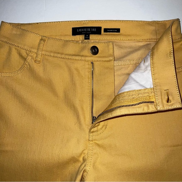 Lafayette 148 New York Thompson Straight Leg Jean Gold Yellow Sz 8 - Picture 5 of 13